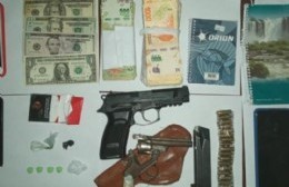 Cae en Salto pareja rojense: armas, drogas y dólares en su poder