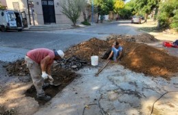 Trabajos para mejorar el servicio de agua en la zona de Moreno y Las Heras