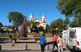 Preparativos en la Plaza San Martín de cara a las próximas celebraciones navideñas