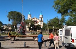 Preparativos en la Plaza San Martín de cara a las próximas celebraciones navideñas