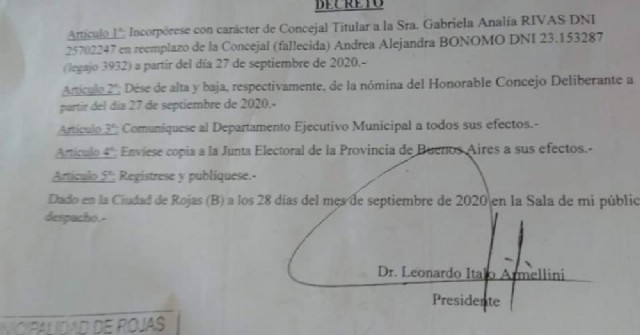 Gabriela Rivas asumirá la banca de la fallecida Andrea Bonomo