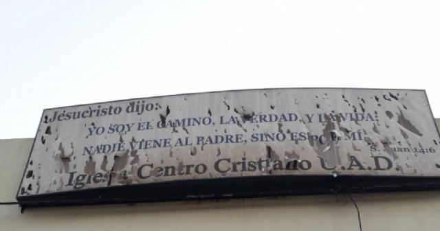 La tormenta causó daños en el templo del Centro Cristiano