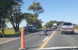 Colisionaron auto y moto en la Ruta 188