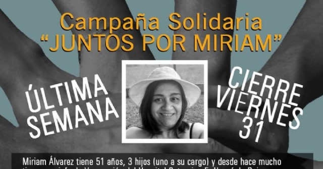Esta semana finaliza la campaña "Juntos por Miriam"