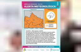 Emitieron alerta naranja por tormentas fuertes para Rojas y la regi&oacute;n
