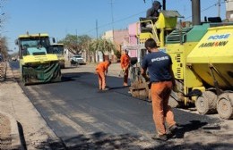Bouvier supervisó la obra de repavimentación en Avenida San Martín y Las Heras
