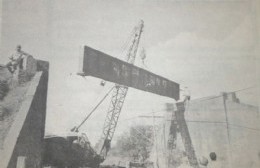 Desmantelamiento del "puente de fierro negro" para el nuevo trazado de la ruta 45