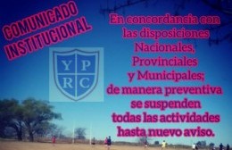 Actividades deportivas suspendidas