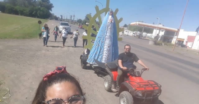 La imagen peregrina de la Virgen de Luján estuvo en el Paseo de la Ribera