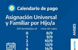 Calendarios de pagos de septiembre