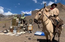 El payador rojense Nicolás Membriani cruzó los Andes a caballo