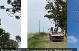 Tendido eléctrico en zona rural de Carabales