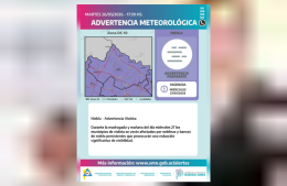 Emitieron una advertencia violeta por niebla para Rojas y la zona
