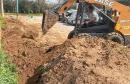 Obra de cloacas en calle Pueyrredón