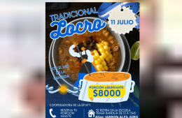 La Escuela Nº 1 ofrece su tradicional locro